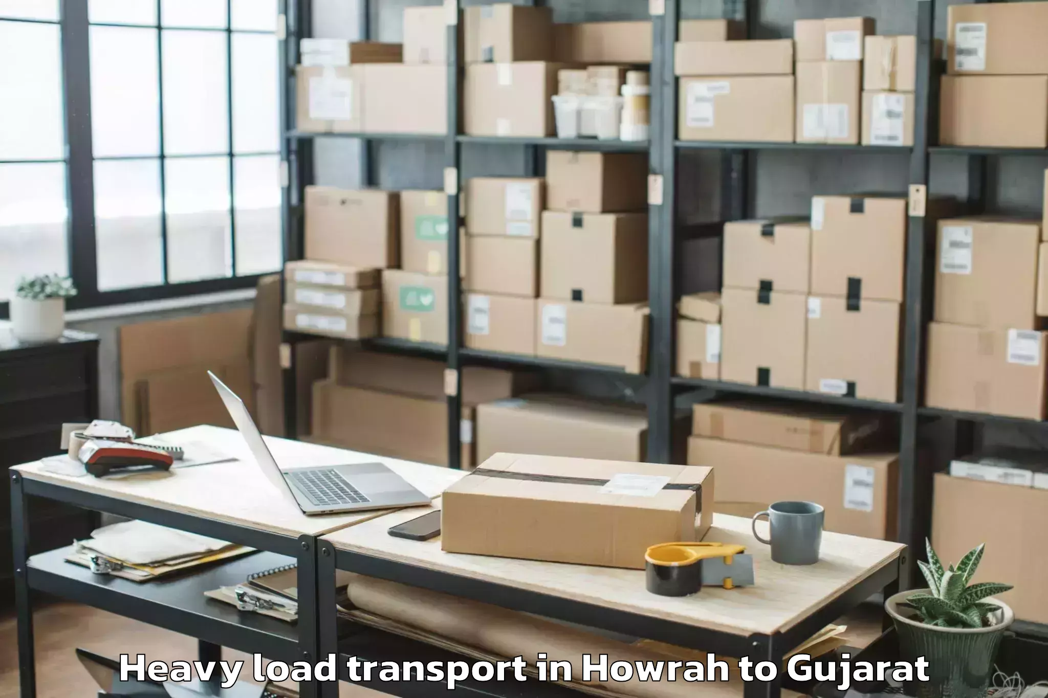 Top Howrah to Pardi Heavy Load Transport Available